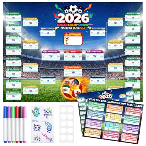 WUPIOS 2026 World Cup Schedule Poster Large Schedule Poster 40.5"×28.7",