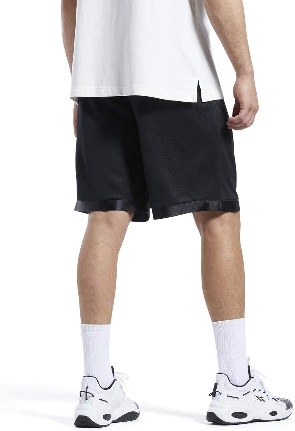 Reebok Men's Basketball Mesh Shorts, Black, L