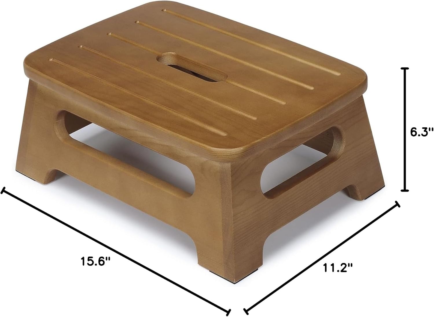 Wooden Step Stool Max Load 350 Pounds, One Step Stool for Adults with Non-Slip Mat, Multipurpose Step Stools for Adults for Kitchen, Bathroom and Bedroom by S SEEKINGTAG