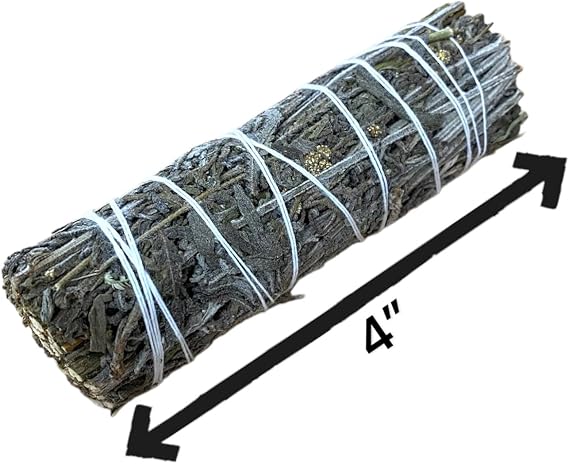 NessaStores 3 Dried Lavender Smudge Sticks, 4 Inch Hand Tied, All Natural, Ethically Sourced for Home Cleansing, Stress Relief, Clearing Negative Energy. JC-144