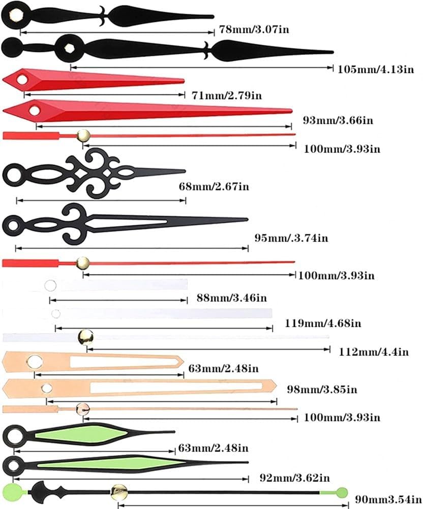 Quartz Clock Mechanism Battery Powered with Silent Movement and High Torque Motor for Wall Clock Repair, Replacement, and Custom Clock Making Kits