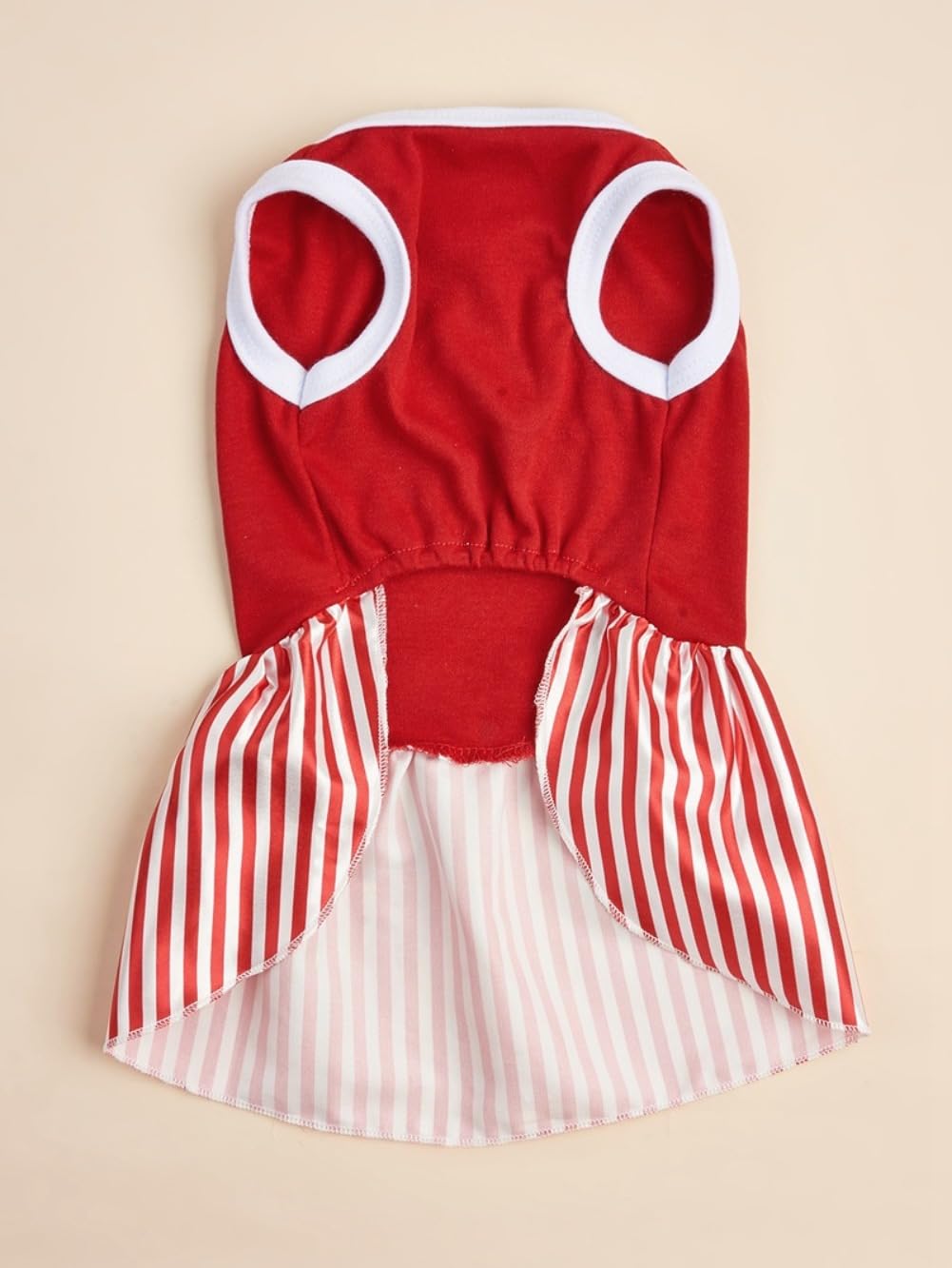 Tangpan Bow-Knot Heart Christmas Pet Skirt Stripes Dog Santa Dress Puppy Party Outfit Apparel Cat Costume (Red,M) - Image 2
