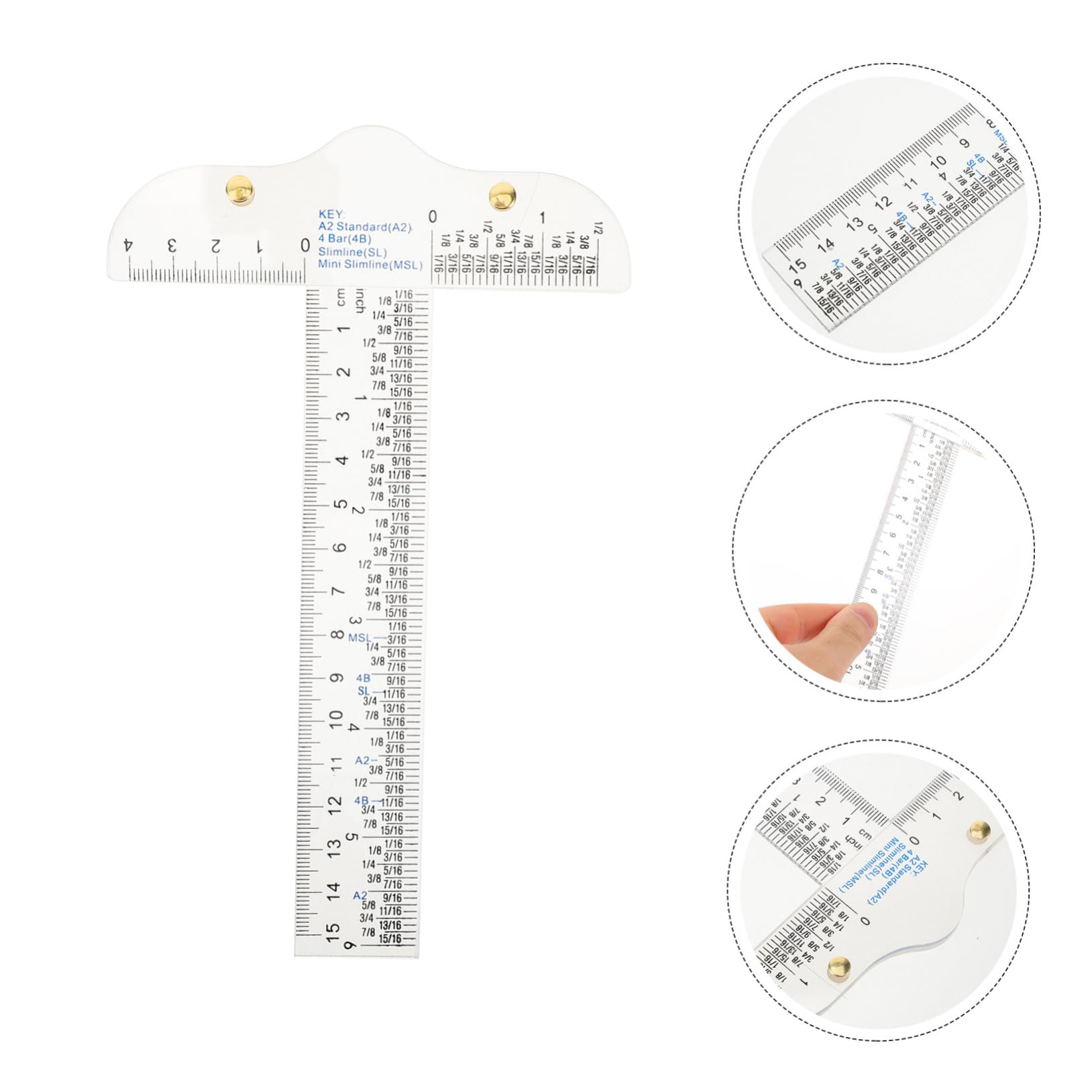 STOBOK Set Di 5 Righelli Per Margini Di Cucitura Per Studenti Strumento Di Misurazione in Plastica Leggera Per Disegno E Ingegneria