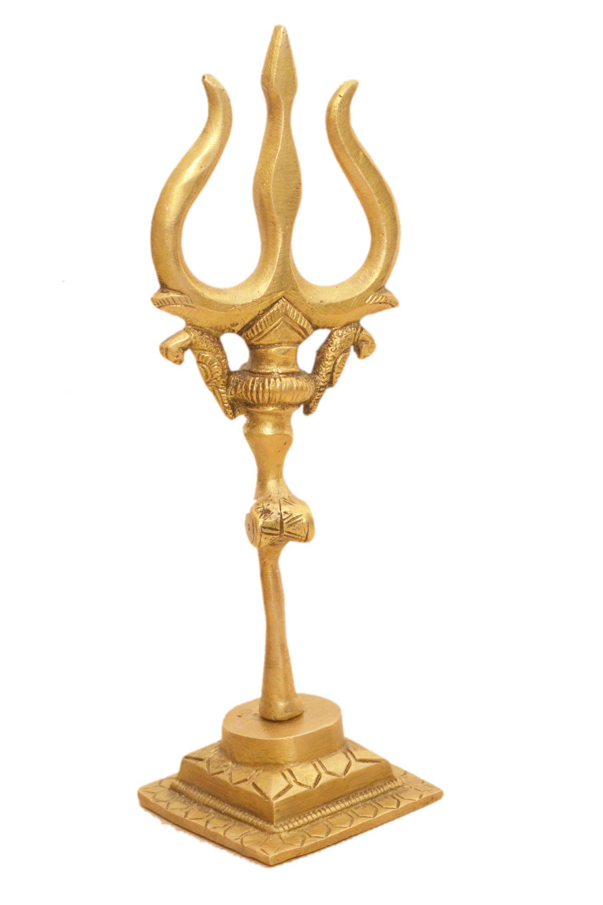 Purpledip Brass Trishool Trident: Lord Shiva Mahadev's Mythological Weapon for Home Temple (10912)