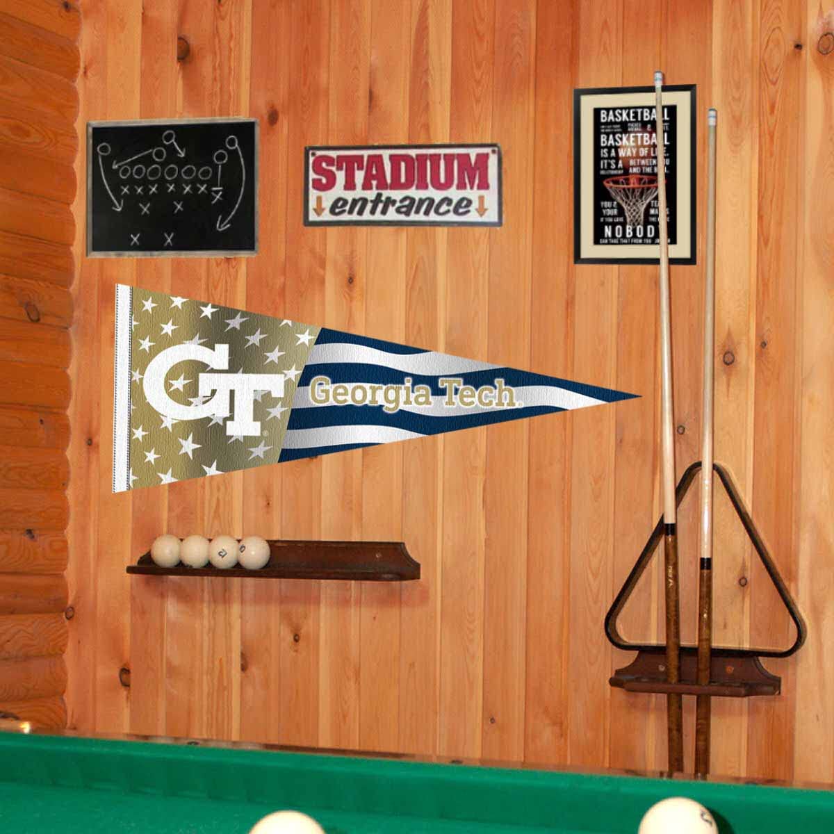 Georgia Tech Yellow Jackets Nation USA Stars and Stripes Pennant Pennant Banner Flag