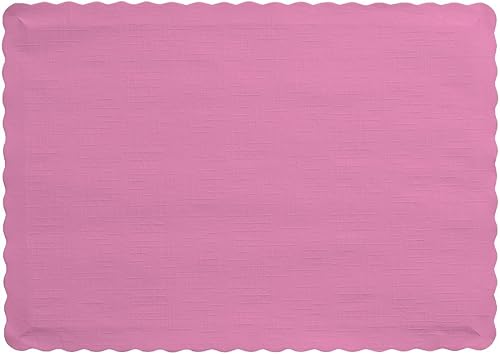 Miniatura 1 de Creative Converting 318937 50 manteles individuales de 9.5" por 13.38", color amatista., Rosa (Candy Pink)