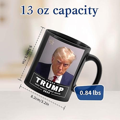 Miniatura 7 de Trump Mugshot Wanted, tazas de café Trump de doble cara con cárcel de Georgia Donald Trump tazas divertidas regalos de fotos, taza de café de