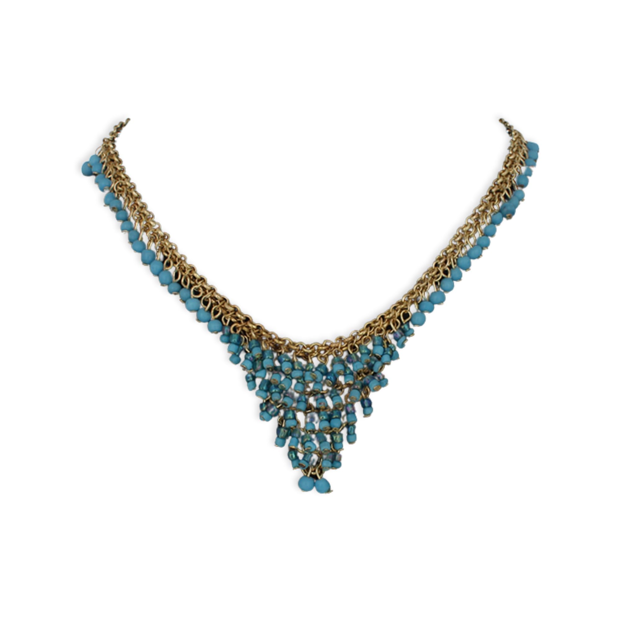 DCA Gold Glass Women Necklace (Sky Blue-Gold) (B01K1IYZXI) Amazon Price History, Amazon Price Tracker