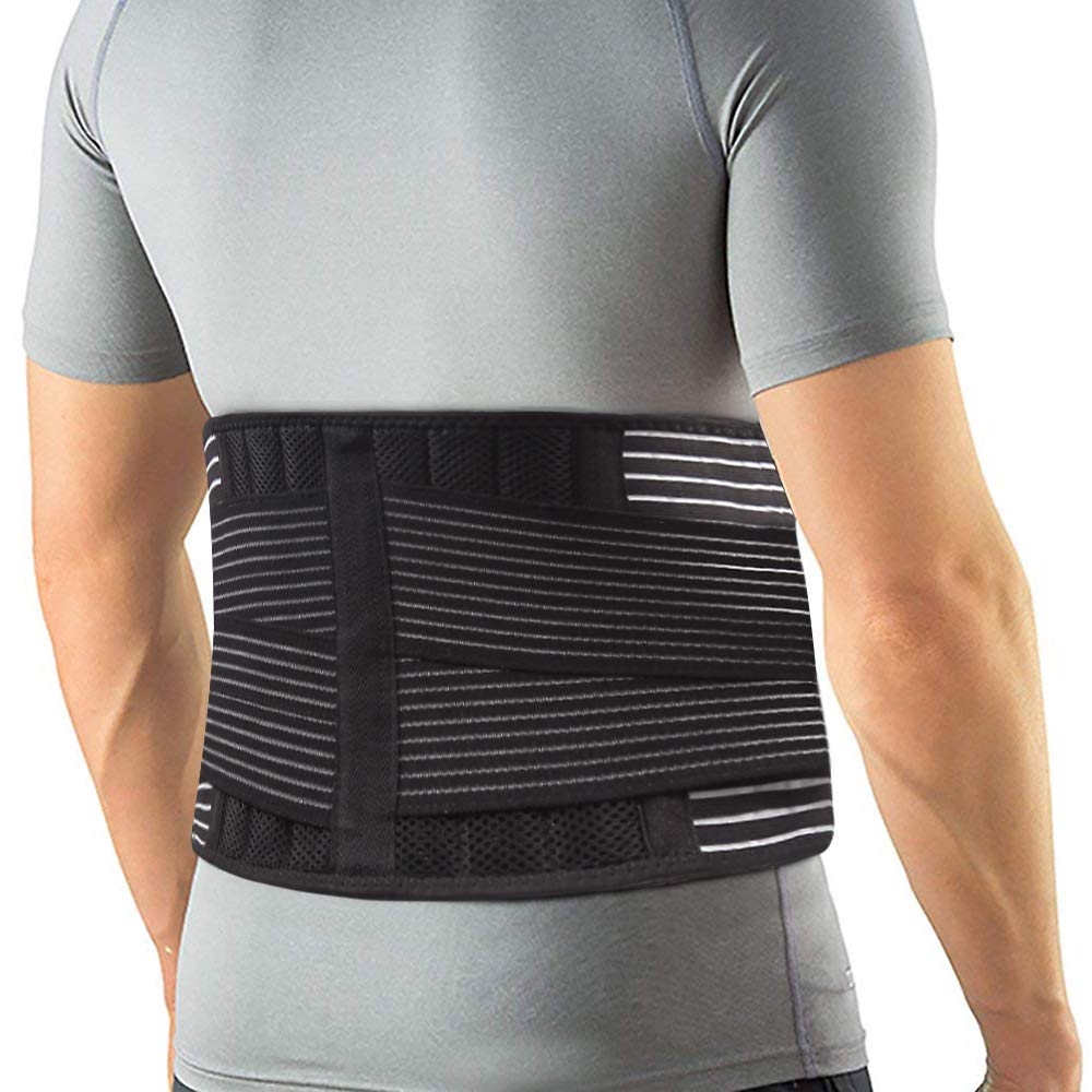 Aptoco Lumbar Support Belt - Breathable Mesh Design and Adjustable Lower Back Brace-Immediate Relief for Back Pain, Herniated Disc, Sciatica, Scoliosis,Slipped Disc (L(Waist 27"-33"))