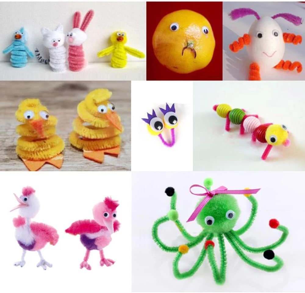 200 Pieces Multi Color Self Adhesive Wiggle Eyes Googly Eyes for DIY Craft (8mm)