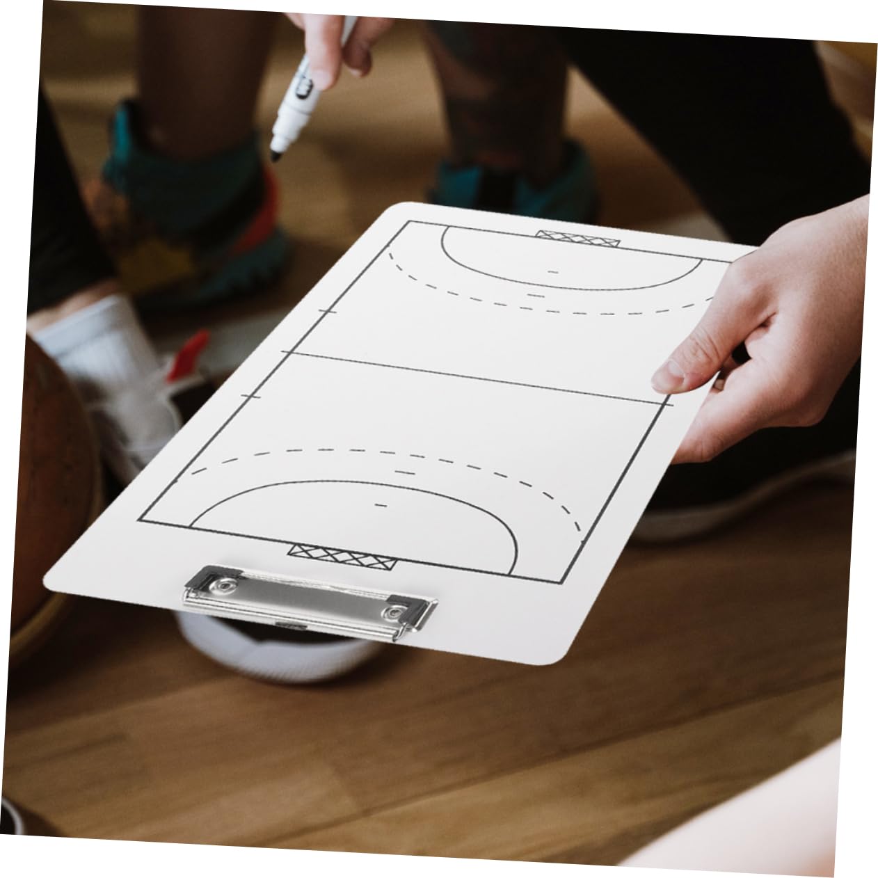 Happyyami Handball Taktiktafel 2 Stück Pvc Doppelseitig Beschreibbar und Tragbar für Training und Coaching im Handballzubehör