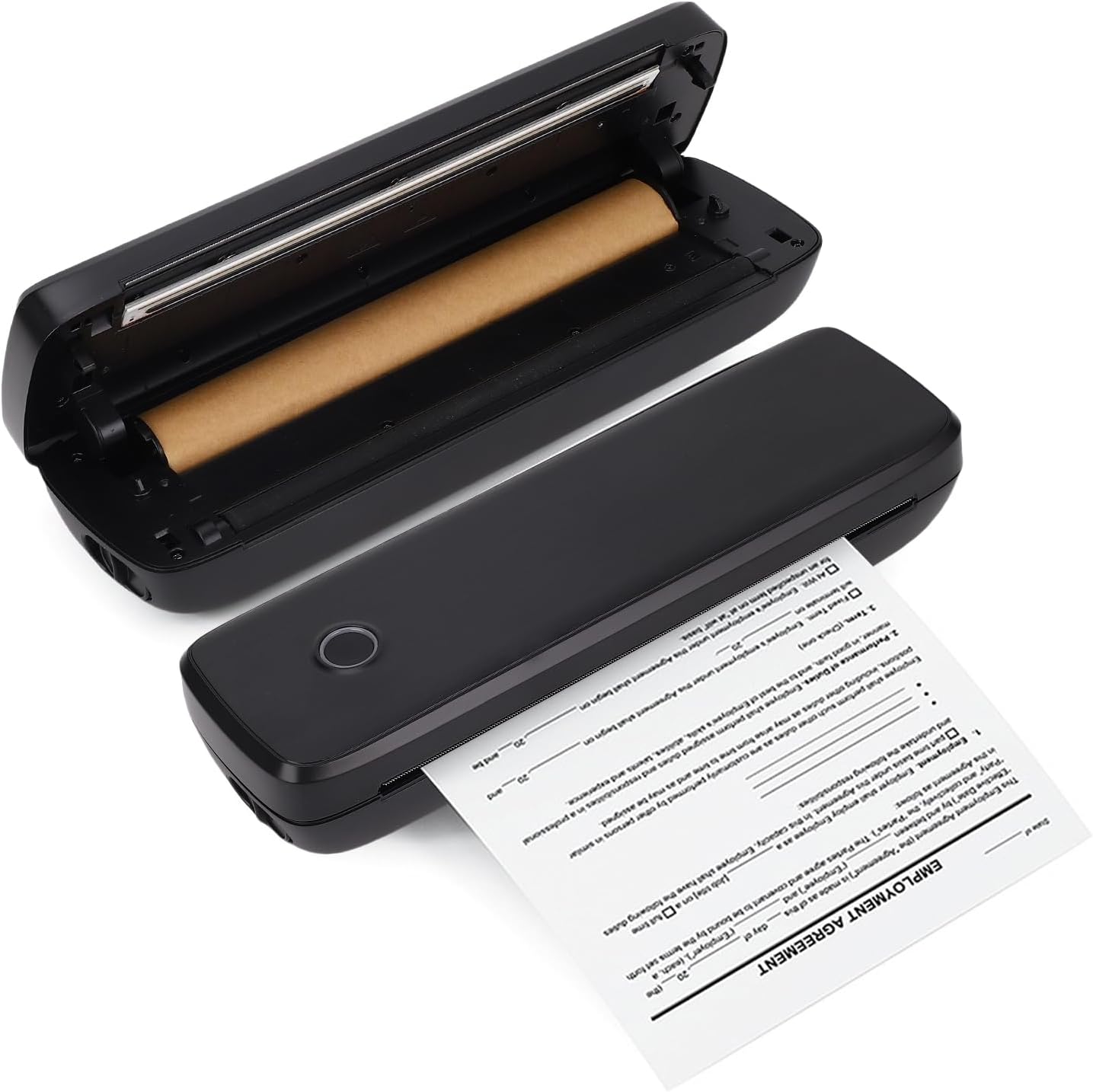 Versatile Mini A4 Printer for Home Office - Inkless Printing Portable Printer Compatible with WinMac System (Black)