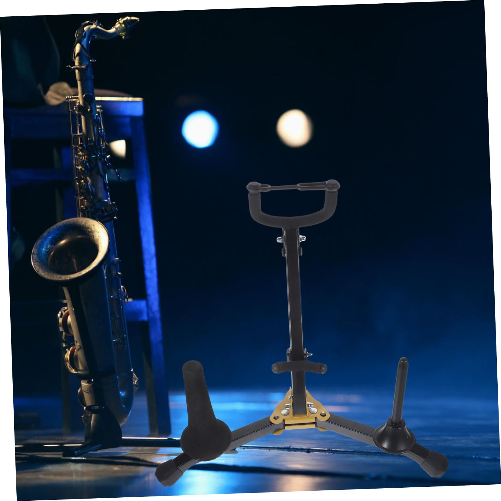 ifundom Saxophonständer Faltbarer Saxophonhalter für Altsaxophon und Tenorsaxophon Klarinettenständer und Flötenständer Robust und Vielseitig Einsetzbar