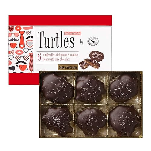 Caja de regalo de tortugas pecanas saladas de chocolate negro