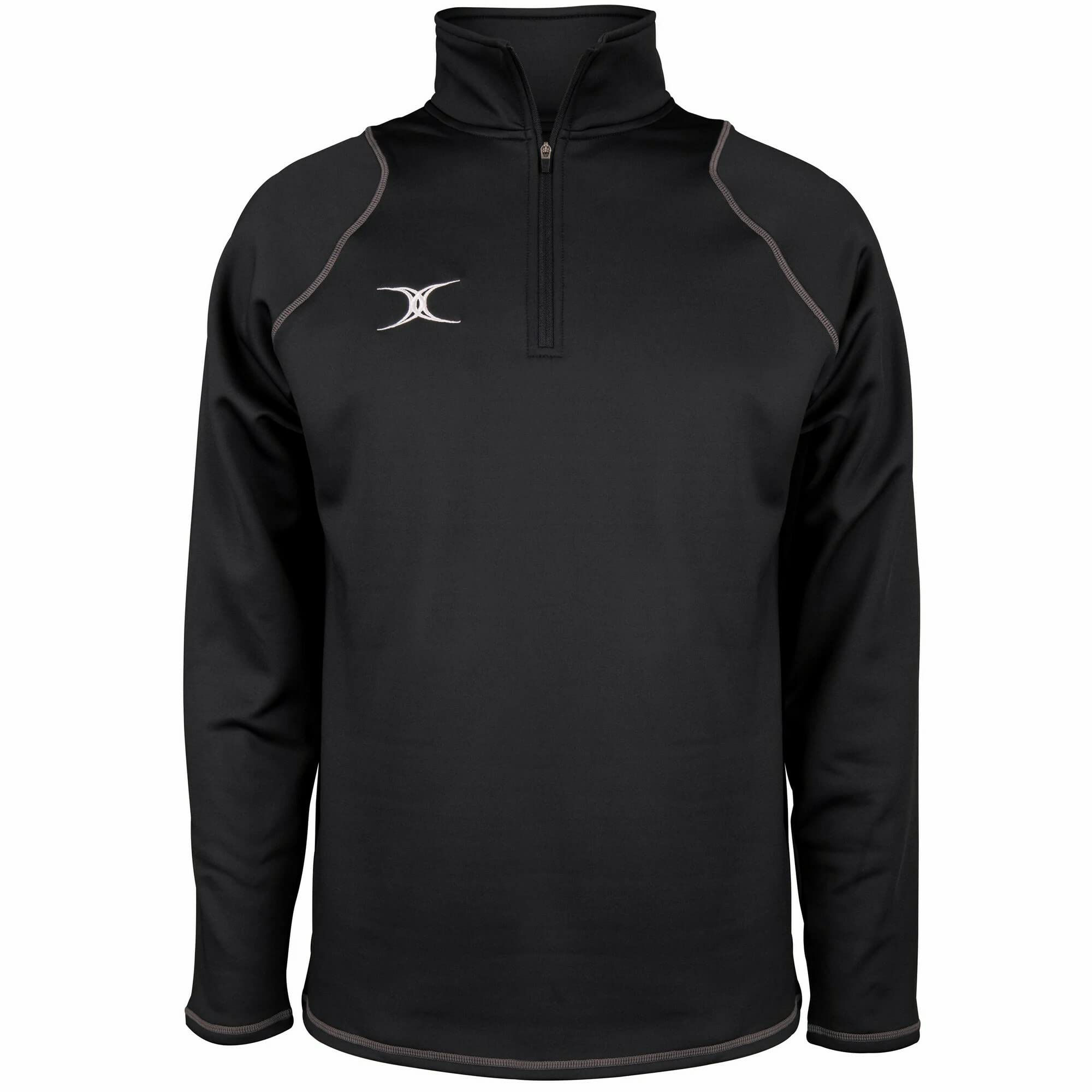 Gilbert Barbarian Rugby 2019/20 Quest Maglia in Pile con Cerniera a 2 Quarti – Uomo – Nero – S