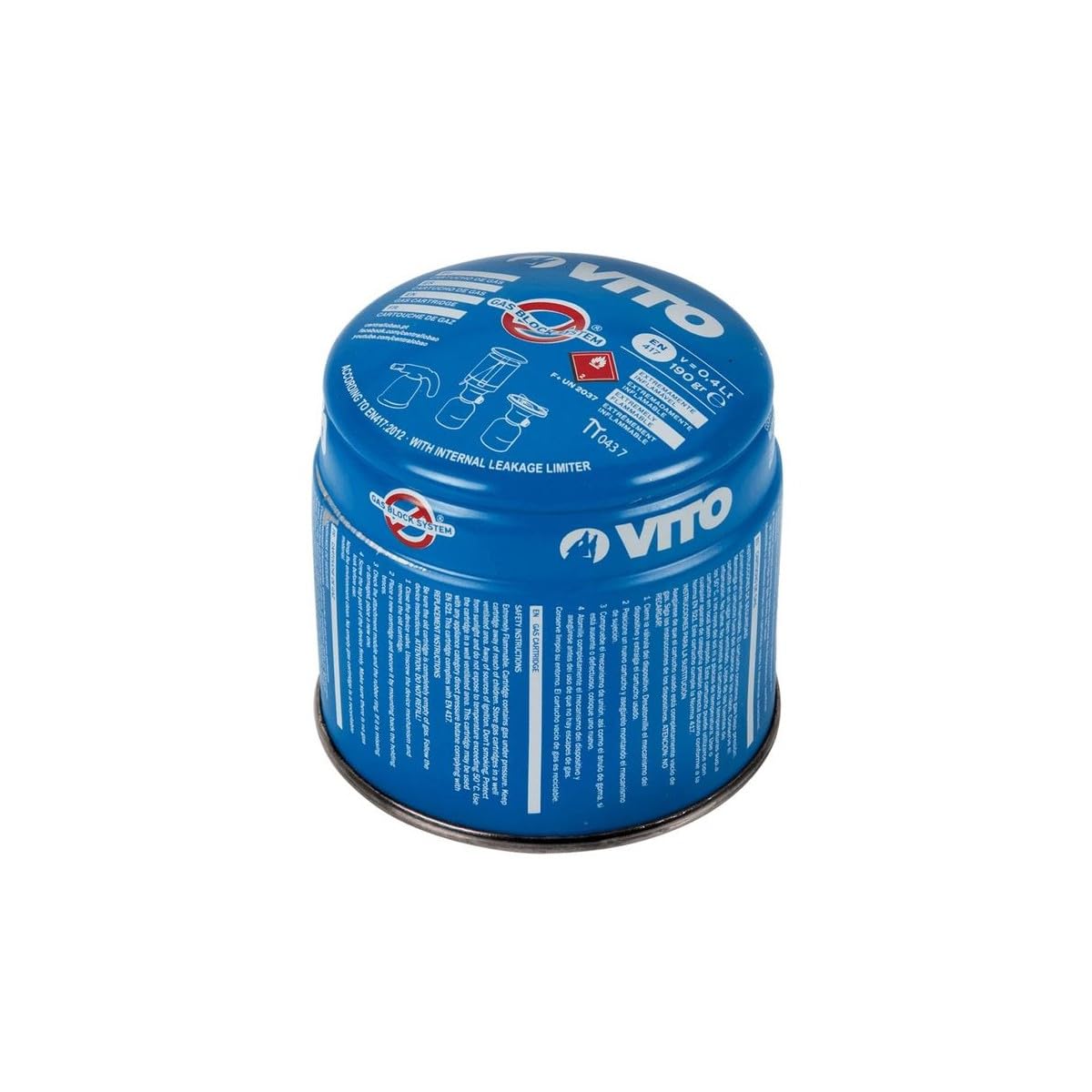 VITO - 12 cartouches gaz camping 190g VITO bouteille gaz butane perçable sécurité stop-gaz TUV