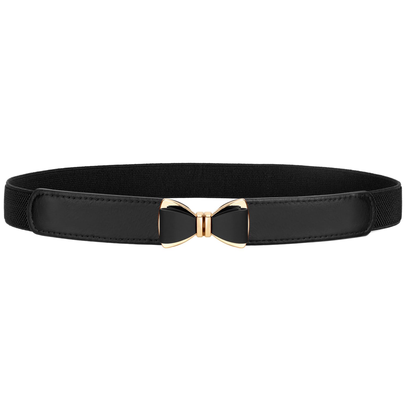 VONMELLI Womens Skinny Elastic Belt Stretchy Bow Belt for Women Dresses Thin Waist Ladies Belts