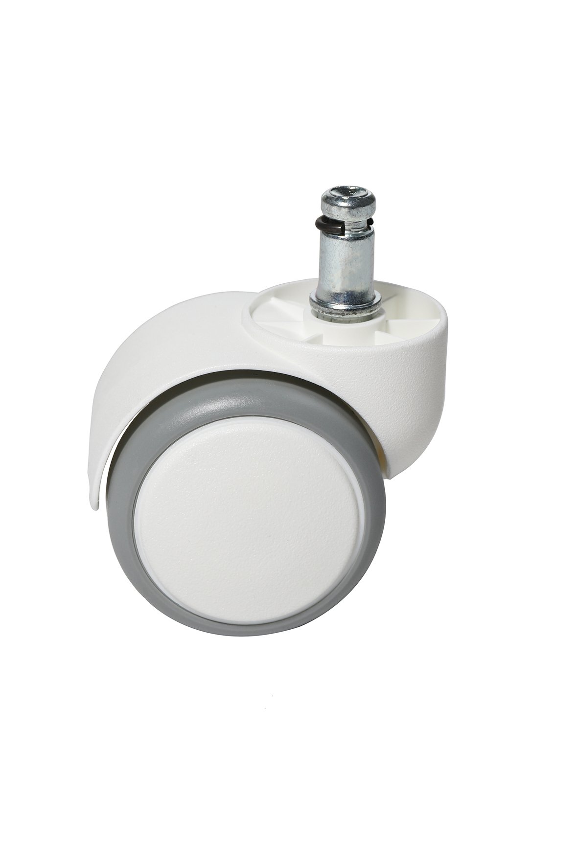 Topstar Zestaw kółek do krzeseł biurowych z twardą podłogą 5 sztuk Topstar Średnica rolki S'Neaker 50mm/wielkość długopisu 10mm biały/szary, wykonana z tworzywa sztucznego
