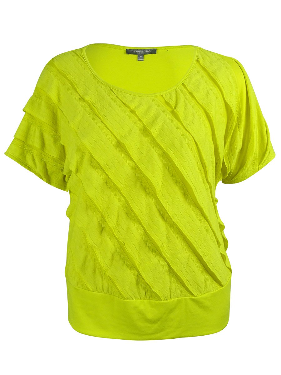 NY Collection Women's Plus-Size Short Sleeve Pullover Top