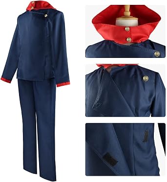 Zhongkaihua JJK Gojo Satoru Cosplay Costume Gojo Satoru School Uniform with Wig Sunglasses Prop Outfit Stage Role Play Halloween Party Carnival for Fans