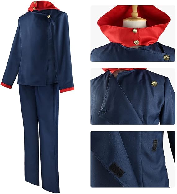 Zhongkaihua JJK Gojo Satoru Cosplay Costume Gojo Satoru School Uniform with Wig Sunglasses Prop Outfit Stage Role Play Halloween Party Carnival for Fans