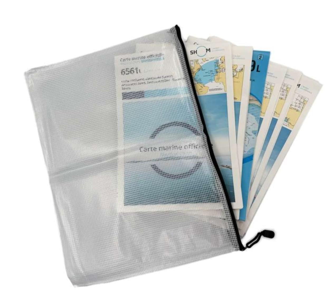 Pack permis Plaisance hauturier Complet - Règle Cras Bicolore + Compas Laiton + Carte SHOM 9999 + Pochette de Rangement Cartes Marines - Kit Officiel pour Candidat au Permis Mer Hauturier