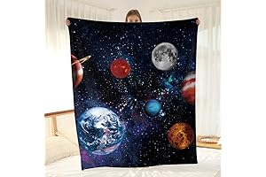 Galaxy Planet Blanket Gifts - Kids Boys Men Outer Space Universe Throw Blanket