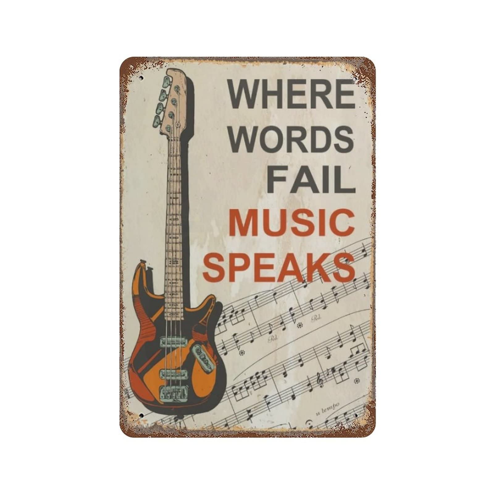 AOOEDM Music Room Metal Sign for Home Coffee Garage Wall Decor Vintage Poster Bar Signs for Home Bar Retro Metal Tin Sign