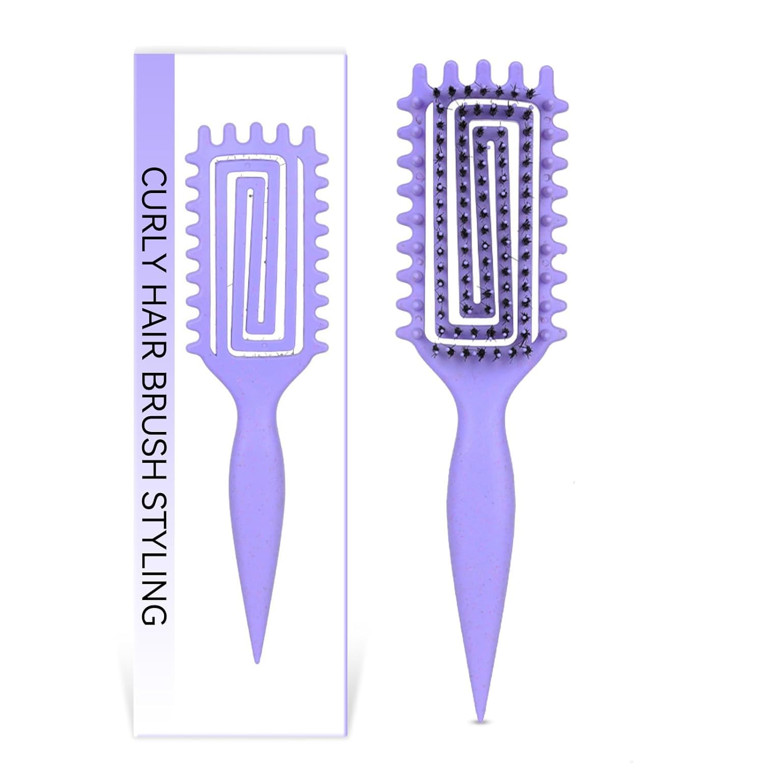 Curly Hair Brush Candybrush Curl Defining Brush for Detangling Shaping and Defining Curls for Women Men, Wet & Dry Hair (Purple)