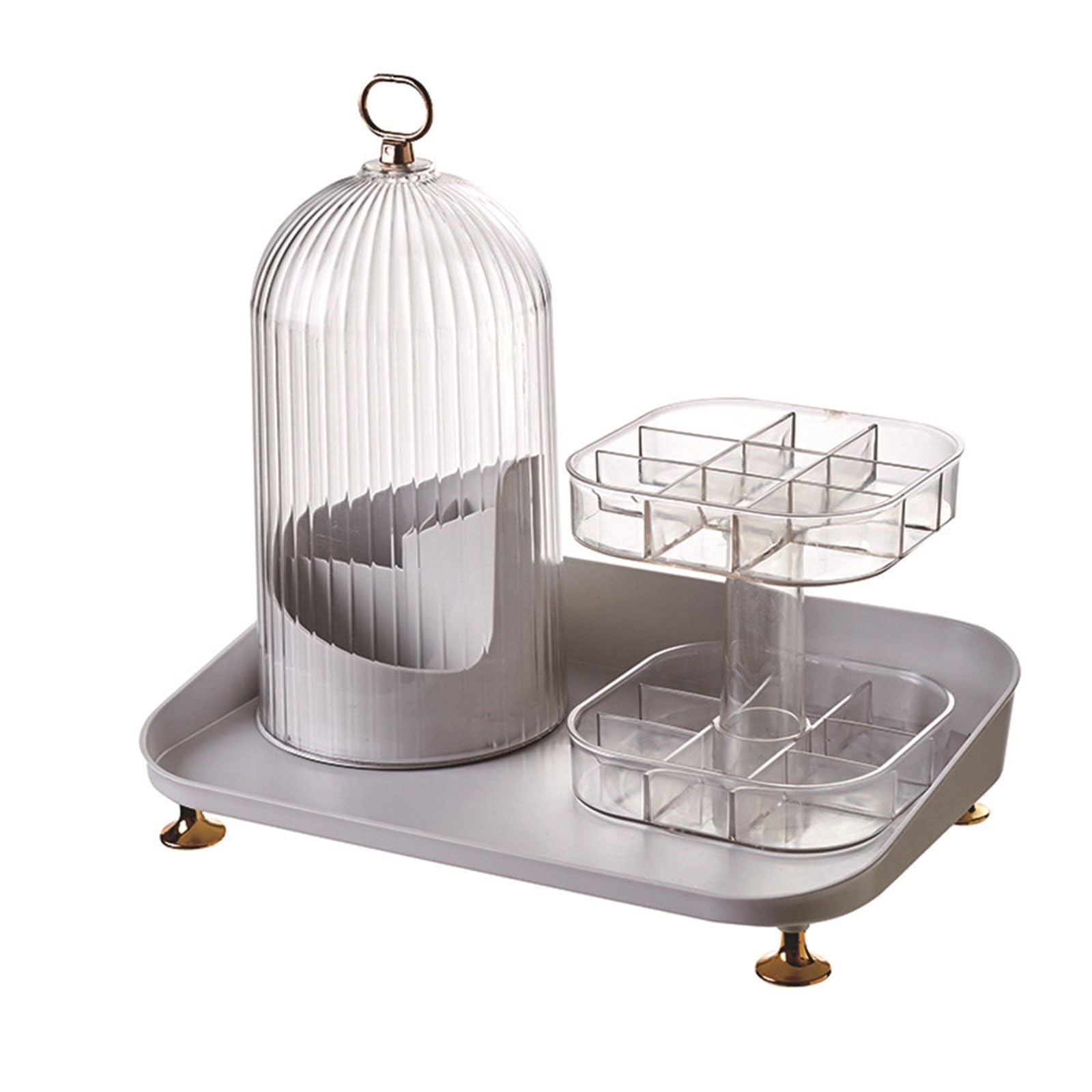 Xinsheinelry Makeup Brush Storage Holder Stylish Countertop Skincare Organizer Handy for Enthusiast Rotating