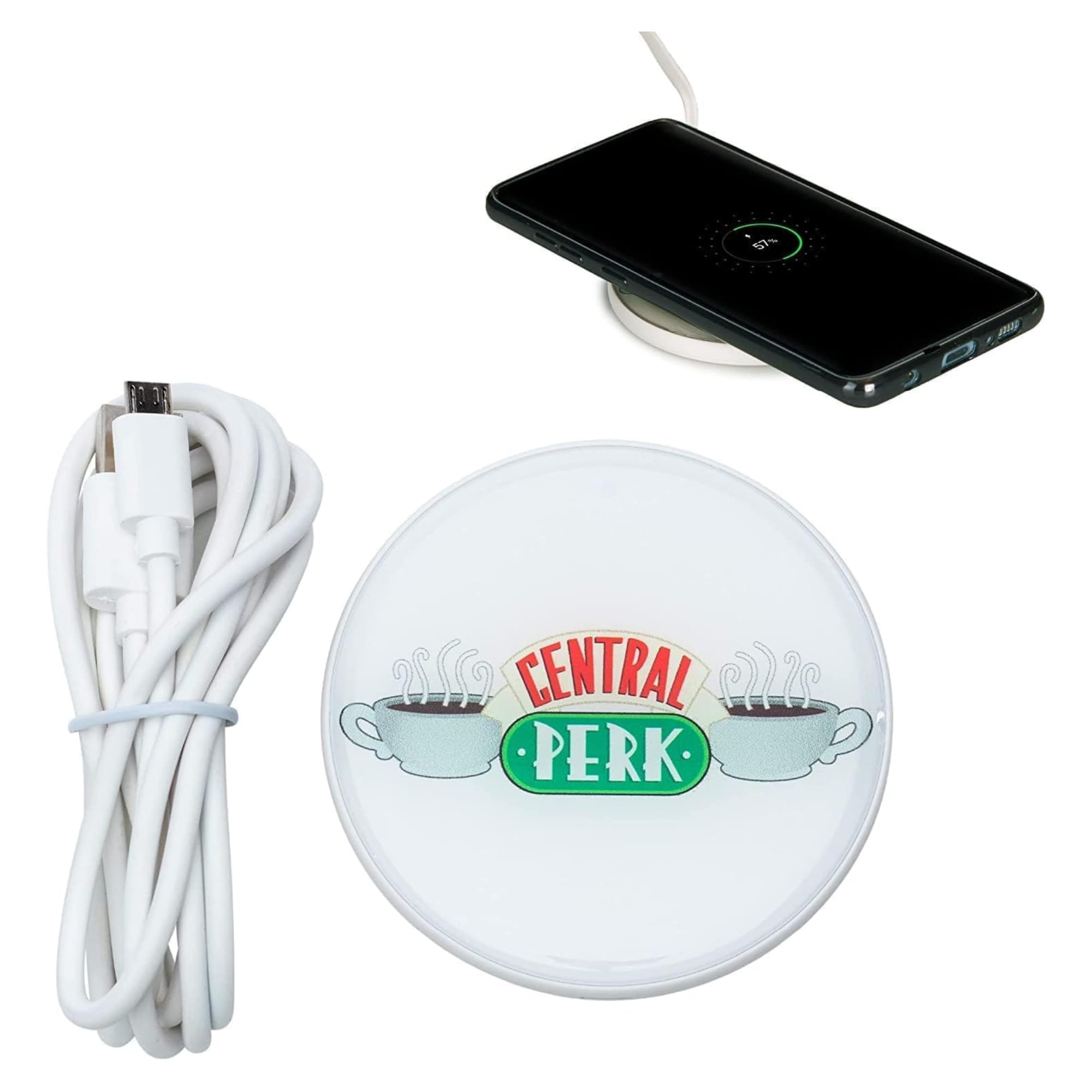 Friends Central Perk Wireless Charger, Central Perk Lanyard & ID/Document Holder Great Value Gift Set, Red,White - Image 2
