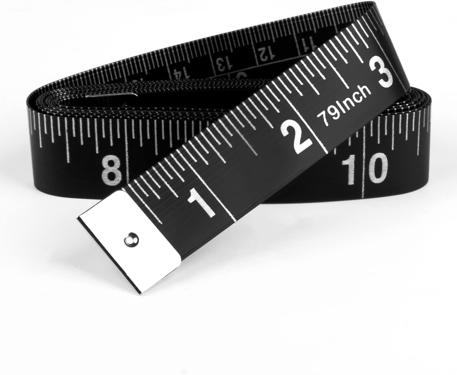 Clothing Measure Tape Dual Sided, 79in/200cm Soft Fabric Tape Measure for Body Measurement Fitness, Weight Loss, Measuring Waist, Thighs, Arms, Sewing Clothing Tailor, Black