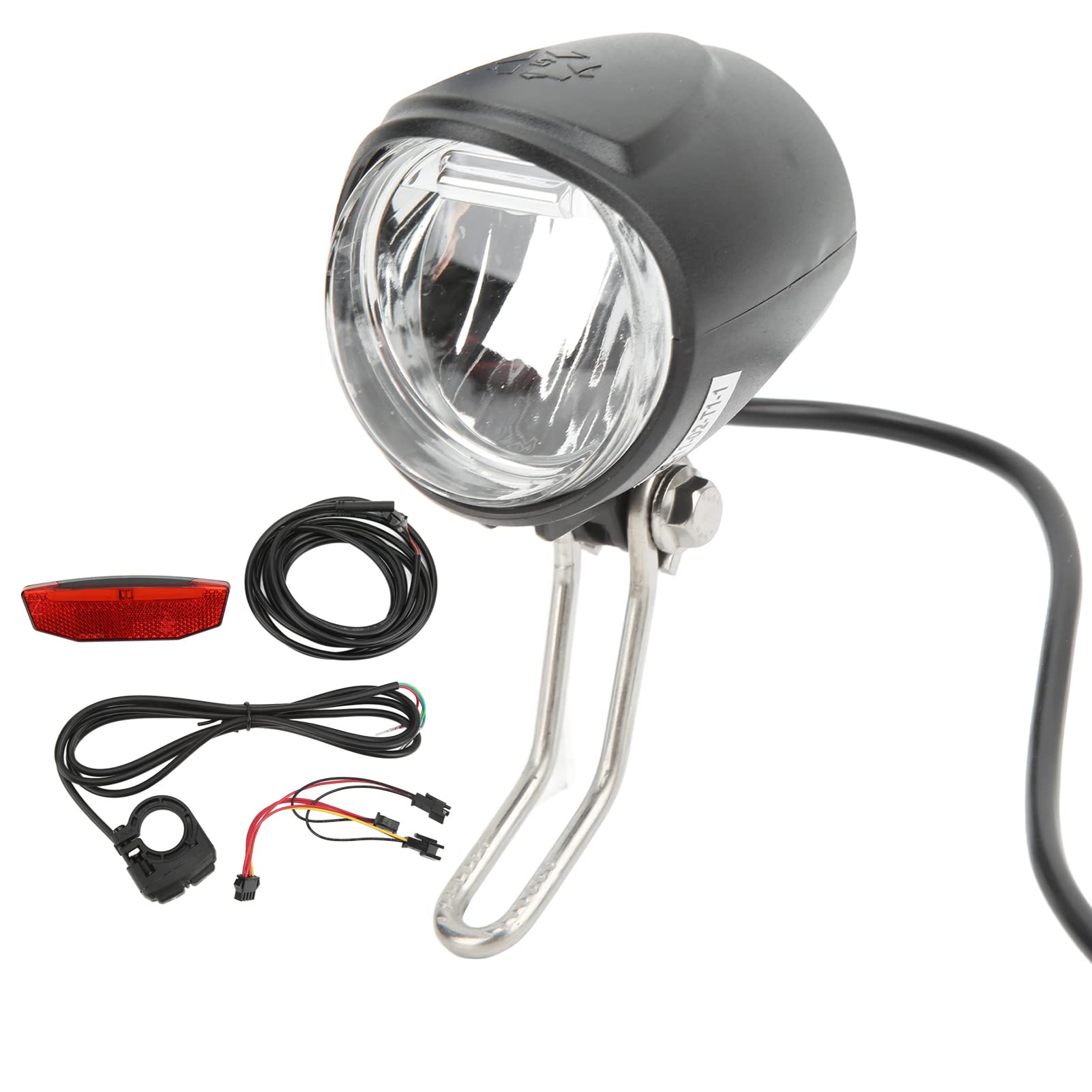 BuyWeek Zestawy tylnych świateł do roweru elektrycznego, 12 V do 72 V, przednie tylne światła ostrzegawcze z przełącznikiem i kablem