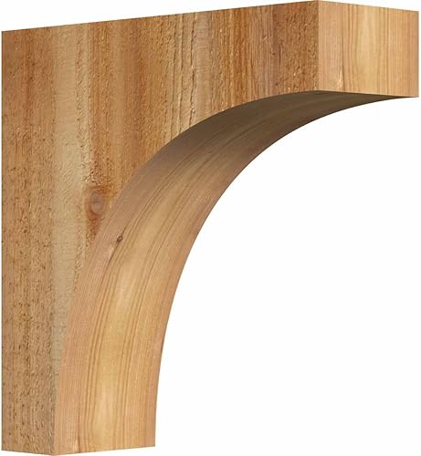 Ekena Millwork COR04X12X12HUN00RWR 4 pulgadas de ancho x 12 pulgadas de profundidad x 12 pulgadas de alto Huntington Ménsula aserrada áspera, cedro