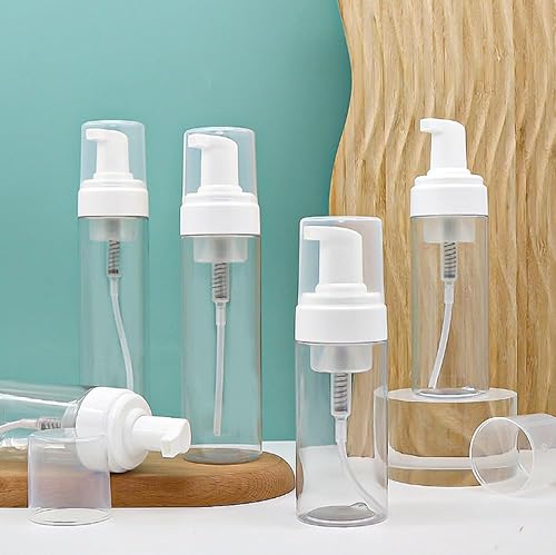 Miniatura 8 de 2 botellas de espuma transparente de 3.4 fl oz, dispensador de bomba de espuma de plástico, botella líquida vacía de jabón de viaje, champú para
