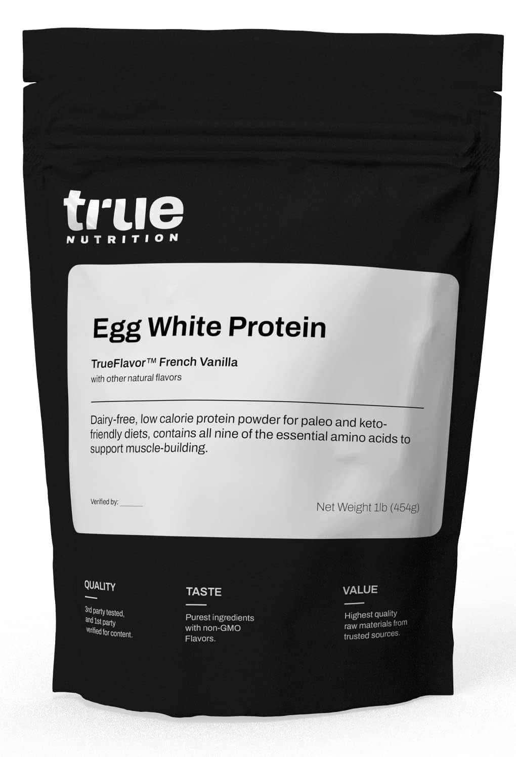 True Nutrition Egg White Protein Powder - 24g Non-GMO Egg Protein per Serving - Low Carb, Low Fat, Paleo, Keto, Gluten Free, Dairy Free, Soy Free (