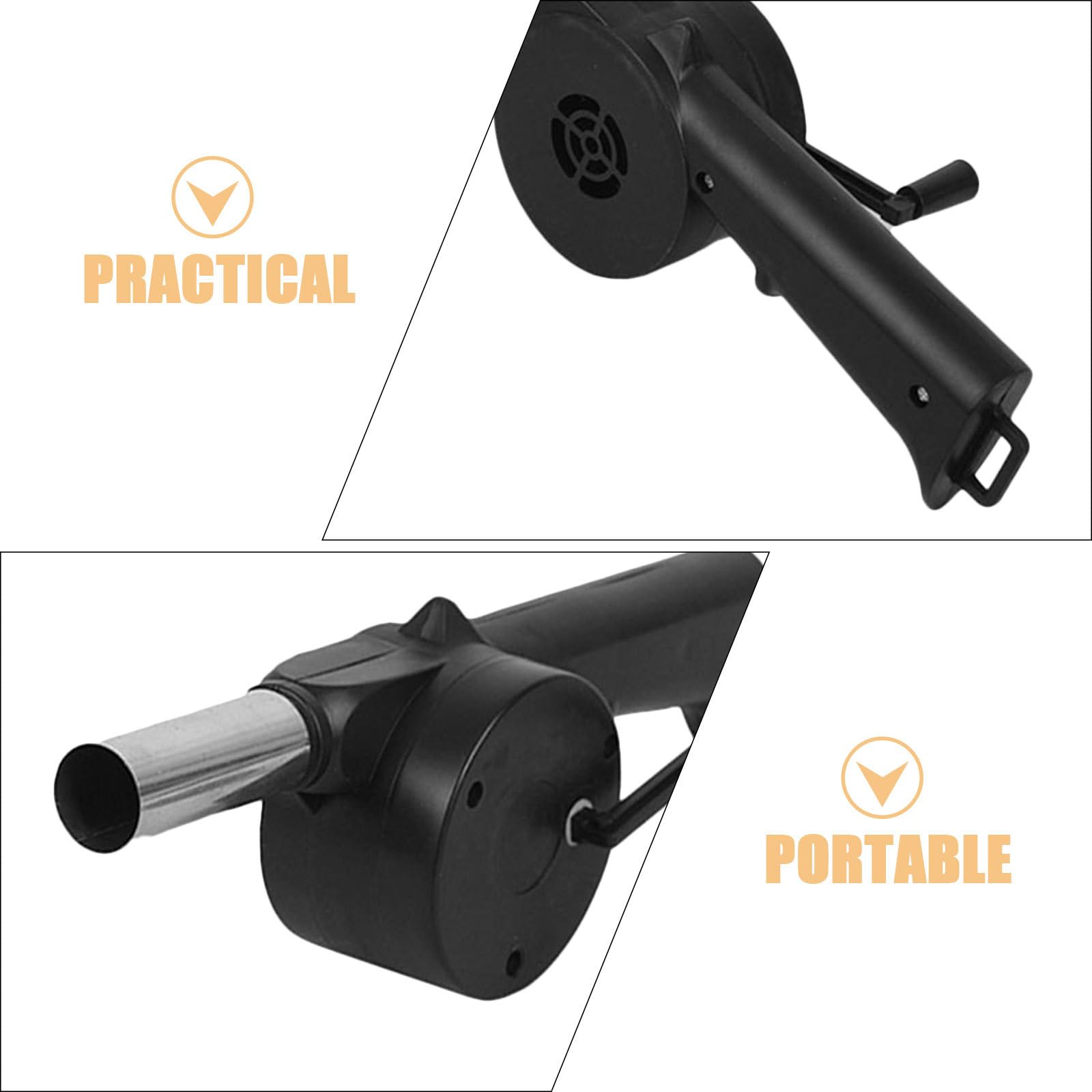 Lurrose Set di 5 mantici a manovella con ugello in metallo - Ventilatore manuale per barbecue, falò all'aperto, picnic, caminetto, carbone e stufa a legna.