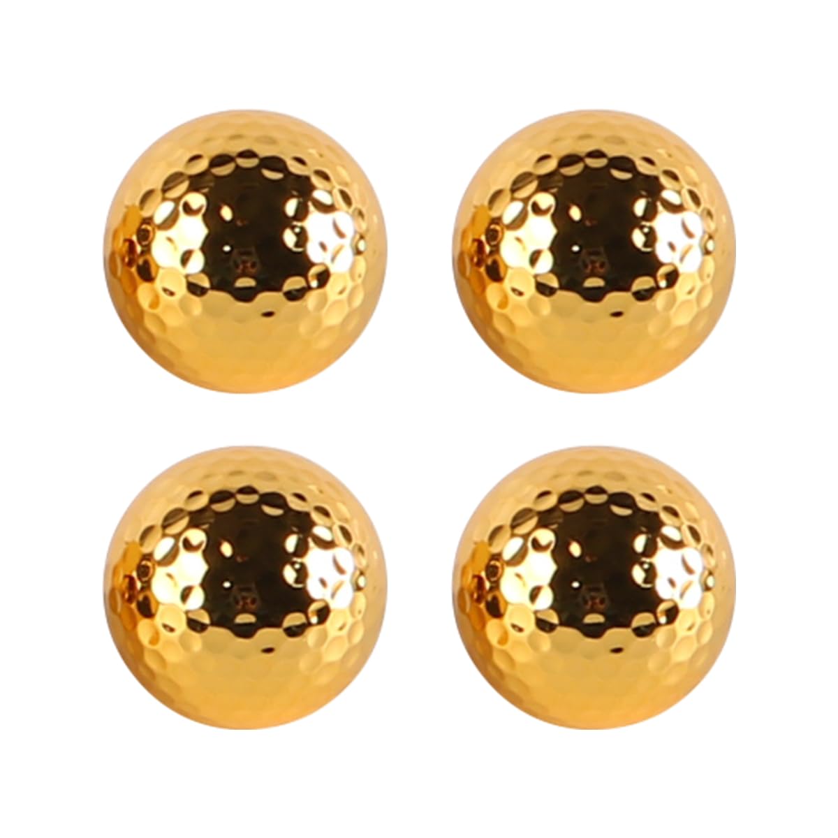 Laroal 4 Pcs Golden Golf Ball, Practice Balls Gold Plating High Visibility Metallic Coated Standard Golfing Training Golfers Men Gifts