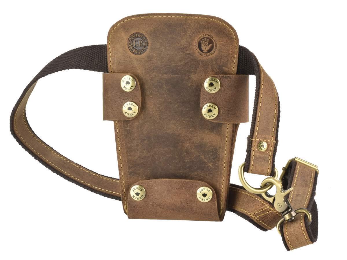 Greenburry Friseurtasche Scherentasche Scherenholster Werkzeugtasche antikbraun Leder Vintage
