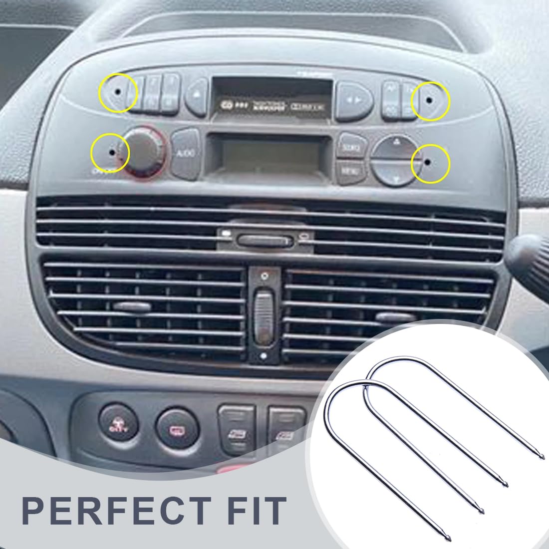 DHWEKU 4 Pcs Compatibile con Autoradio di Serie Auto Set Chiave per Sblocco dell'Autoradio Chiave Rimozione Stereo Chiavi Estrazione in Acciaio, Universale Chiavette per Rimozione Sblocco Smontaggio
