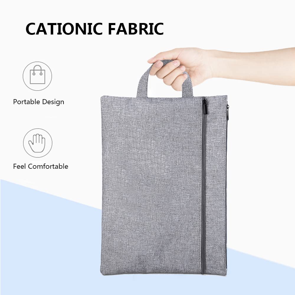 12 Inches Water-Resistant Tablet Sleeve Bag Carrying Case for iPad,Books,Pen and Documents,Protective Bag with Pocket (Grey)