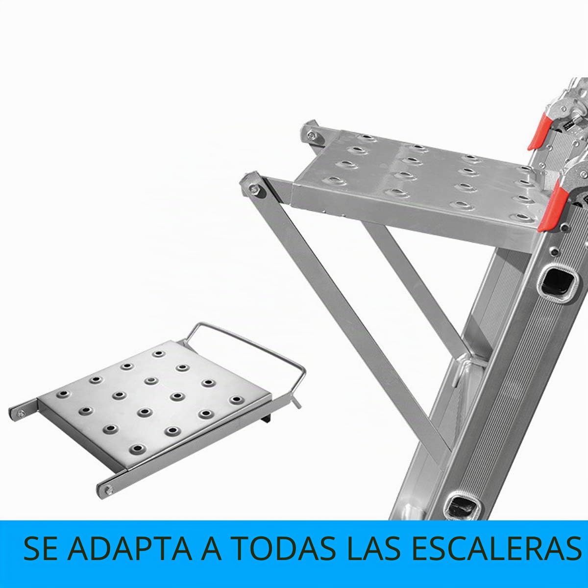 Plataforma para Escalera, Plataforma de Trabajo de Escalera Antideslizante, Herramientas Trabajo Estante para Todas Escaleras Sostiene 180kg