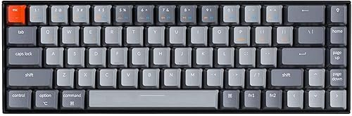 Keychron Teclado mecánico inalámbrico K6 65% compacto de 68 teclas para Mac, retroiluminación blanca intercambiable en caliente, Bluetooth,