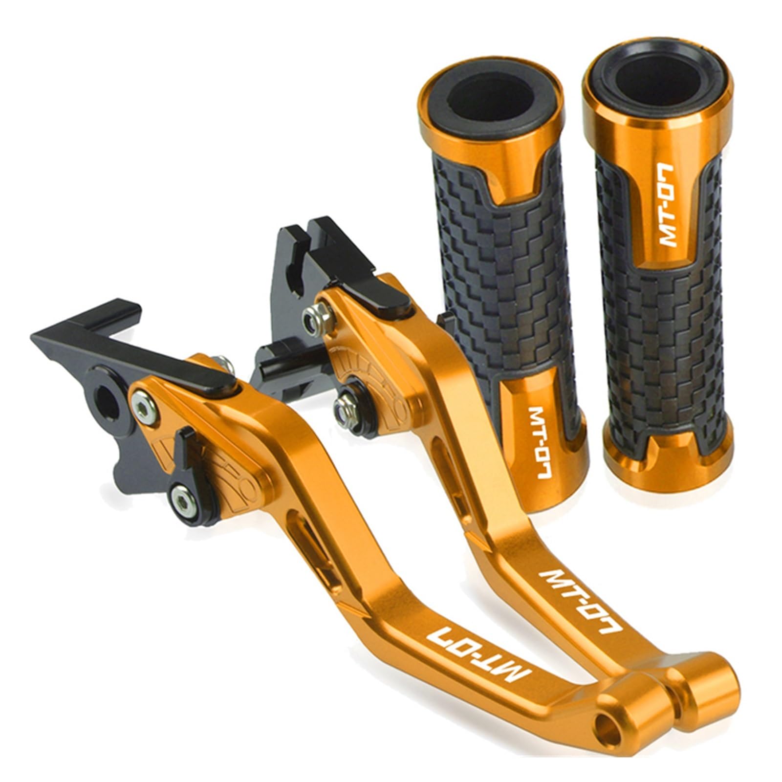 Lingsheny Yellow Motorcycle Brake Clutch Levers Handlebar Grip Handle Bar For Yamaha Mt07 Tracer Gt 2019 2020(Yellow)