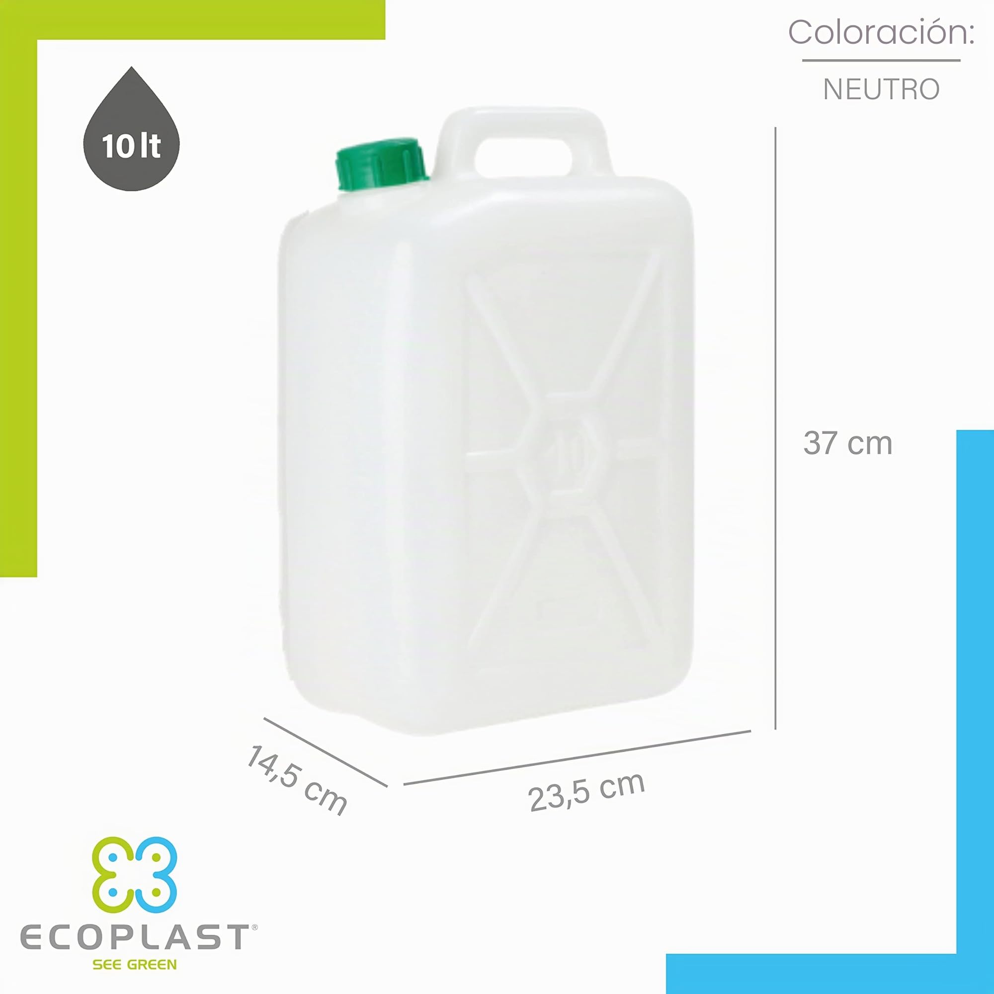 Ecoplast TANICA IN Bidón de plástico 10 litros Neutro