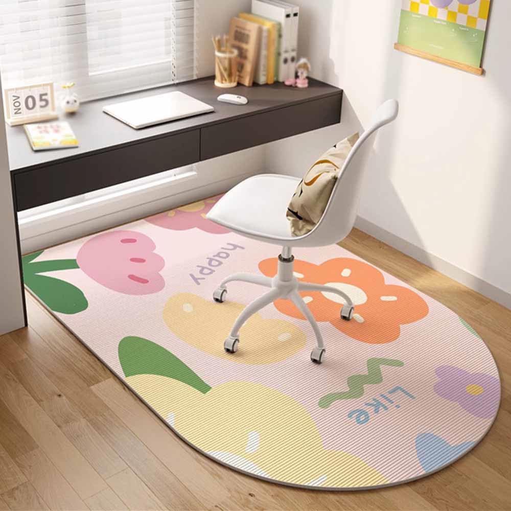 SSDDLZEQ Premium durable range Multifunctional Wooden Floor Protection For Modern Computer And Gaming Chairs(Pink Tulip,90x120cm)