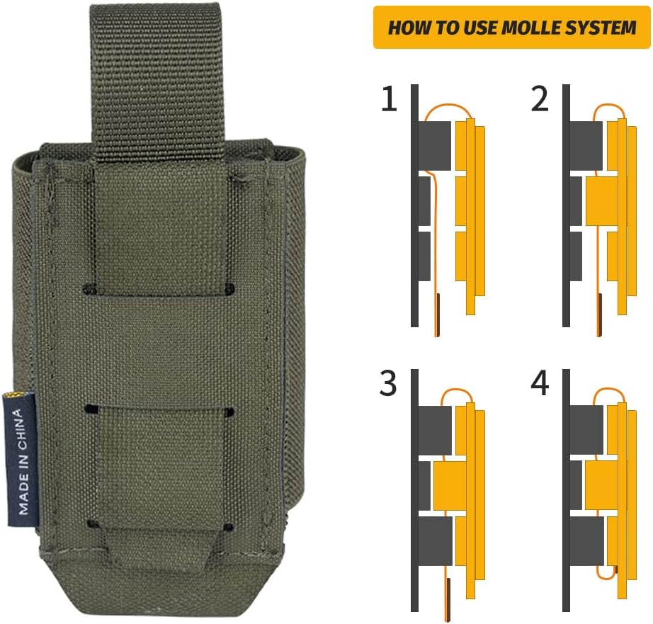 IDOGEAR Tactical Flashlight Holder Molle flashbang Pouch Magazine Pouch Multi-Purpose Tool Pouch for Vest Heavy Duty Belt Backpack - Image 7