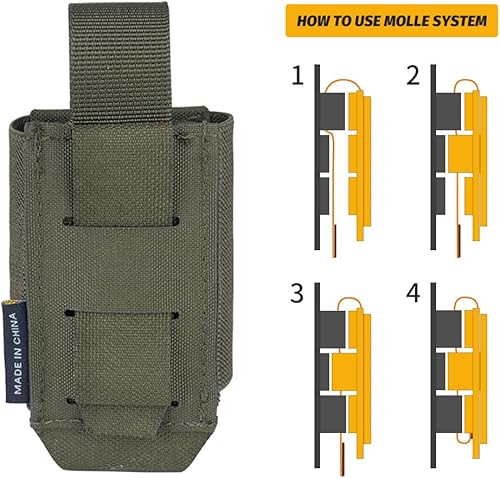 Miniatura 7 de IDOGEAR Soporte de linterna táctica Molle flashbang bolsa revista bolsa multiusos herramienta bolsa para chaleco resistente cinturón mochila