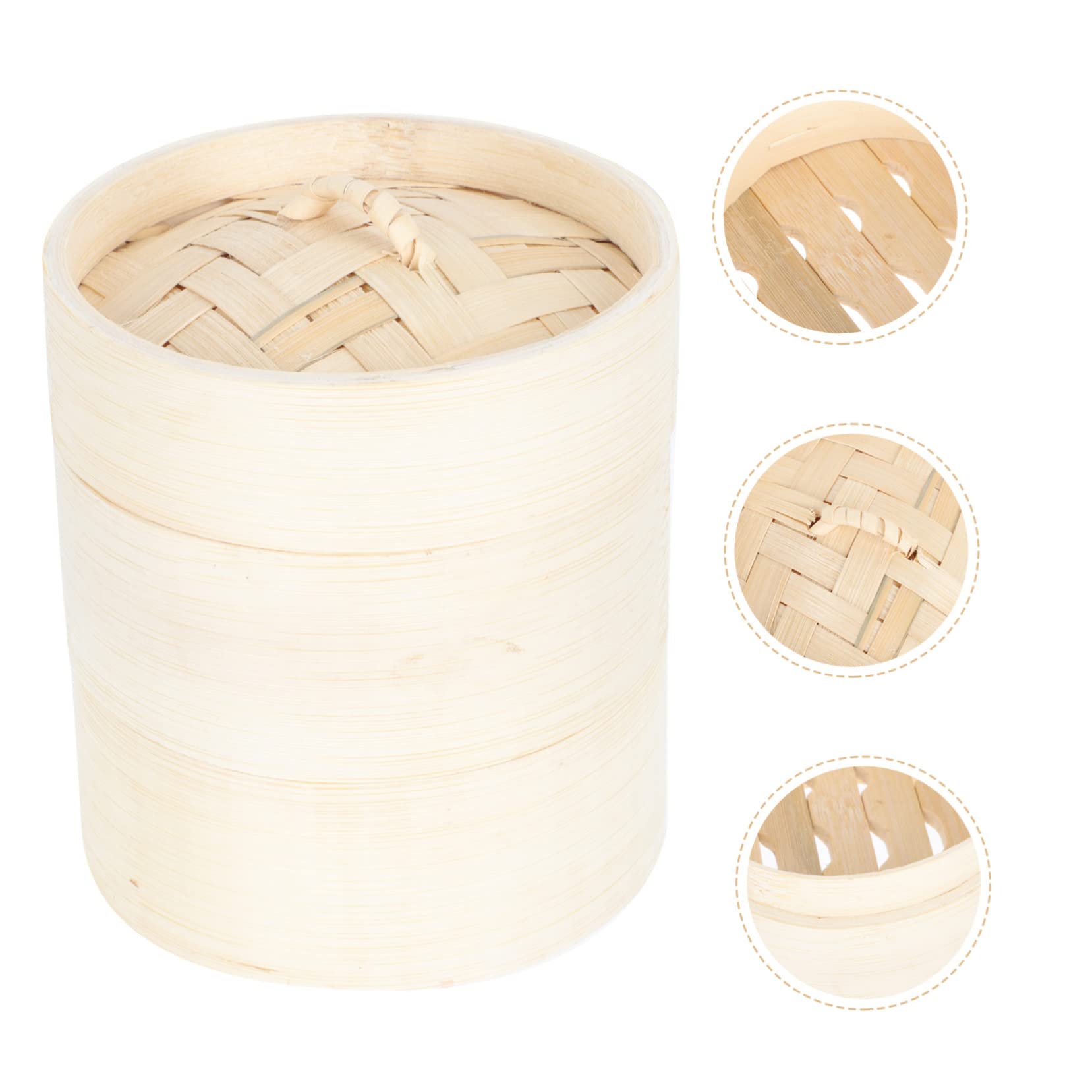 Bamboo Steamer for Bao Dumpling Steamer Food Cookware Reusable Safe Food 6