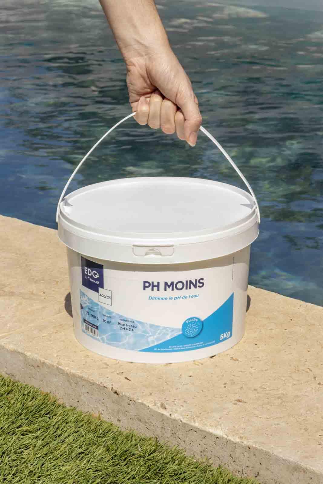 PH Moins Piscine - Correcteur pH Moins- Améliore Le Confort de Baignade et la Qualité de l'eau - Haute Concentration - Poudre - Seau 5kg - Gamme Access